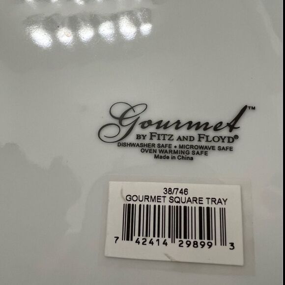 Fitz & Floyd Gourmet White Serving Tray Dish Platter large Serving piece NEW - Picture 2 of 9